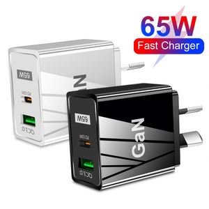Chargeur rapide GaN 65W, compatible avec les normes australiennes QC3.0 et PD, tête de charge USB-C à charge rapide pour téléphones mobiles - Product Image 1