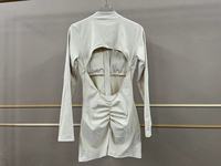 Combinaison Une Pièce d'Été de Sport pour Femme, Bodysuit & Jumpsuit de Fitness avec Fermeture Éclair, Manches Longues, Ajustée pour la Gym, la Course et le Yoga