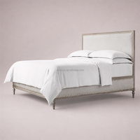 Neu eingetroffen: Luxuriöses, modernes Stoffbett mit Massivholz-Eichenrahmen in Kingsize – Schlafzimmermöbel zur individuellen Gestaltung