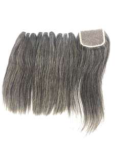 Nuovi prodotti per capelli 2023 sale <span class=keywords><strong>e</strong></span> pepe tessuto per capelli Mix di tessuto grigio <span class=keywords><strong>e</strong></span> nero corpo indiano ondulato capelli umani <span class=keywords><strong>extension</strong></span> - Product Image 5