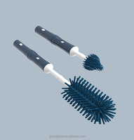 Brosses en silicone personnalisées pour biberons et tétines avec poignée rétractable en plastique, modèle JG-0009, prix usine, de Guangdong