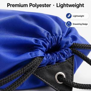 Mochila Deportiva Unisex de Poliéster Amarillo con Cordón Ajustable, Impresión de Logotipo Personalizado, Ecológica, de Gran Capacidad, para Gimnasio y Actividades al Aire Libre - Product Image 3