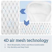 Oreiller de bain SPA en maille d'air 4D super doux et respirant de luxe CF avec 7 aspiration extra forte pour oreiller de baignoire de soutien de la tête du cou