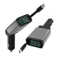 AOEDI AD-929 180 Derece Ayarlanabilir Araç Şarj Cihazı Tip-C Araç Şarj Cihazı DC 12V-24V Girişli<12V Alarm Verir