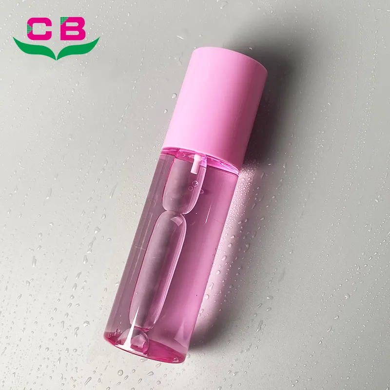 Choebe 80ml 100ml flat shoulder round empty PET purple transparent make up plastic mist perfume spray foam pump bottle