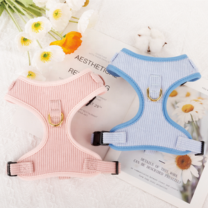 フロントクリップアタッチメントエスケーププルーフソフトコーデュロイ犬用ハーネス小型犬用中型大型パーソナライズロゴ高速配送 - Product Image 4