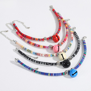 Vente directe d'usine de colliers pour animaux de compagnie, colliers de style ethnique colorés, colliers à clochettes pour chats et chiens, colliers ajustables pour chiens. - Product Image 1