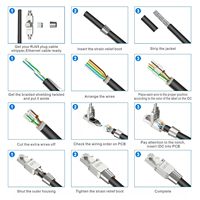 Alliage de zinc STP blindé sans outil mâle terminaison de champ Cat6a Cat7 connecteur RJ45 sans outil prise modulaire sans outil