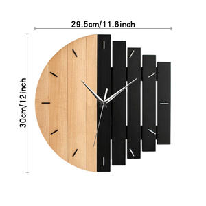Horloge murale en bois massif haut de gamme avec design à échelle en bois pour la décoration de la maison, salon, bureau à domicile, rétro, nostalgique - Product Image 6