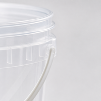 Seau transparent avec couvercle, seau rond transparent avec poignée de transport pour le rangement à domicile, le jardin et l'atelier