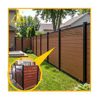 Sistem Pagar Privasi Taman Hunian Modern Zhongchang 6063 Profil Pagar Aluminium Motif Kayu DIY Kit Pagar Mudah Dipasang
