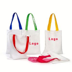 Sacs fourre-tout promotionnels en toile personnalisables avec logo imprimé par sublimation pour le shopping - Product Image 1