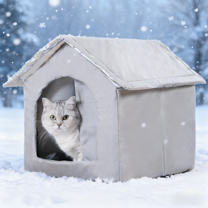 Tempat tidur kucing gua anjing peliharaan, luar ruangan tahan air dengan kain Oxford lapisan aluminium dapat dilepas dapat dicuci untuk semua cuaca - Product Image 6