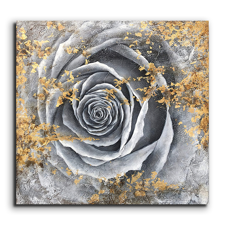 Luxury Gold Foil Grey Rose Oil