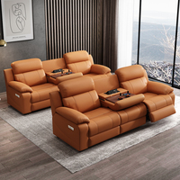 Ensemble de canapés inclinables électriques en cuir PU pour cinéma maison, avec chargeur USB et porte-gobelets, mobilier moderne pour salon
