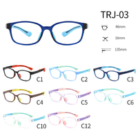 FOI tr 90 enfants logo personnalisé en gros anti bleu lumière lunettes coloré enfants lunettes cadres