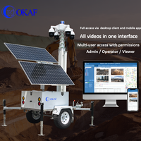 Remorque de surveillance solaire mobile avec caméra de sécurité sans fil 4G pour chantier de construction