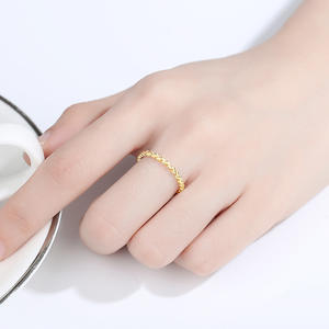 <span class=keywords><strong>Bague</strong></span> simple en <span class=keywords><strong>argent</strong></span> Sterling S925 pour femmes, anneau de doigt, mince, géométrique, lisse, branche d'olive, feuilles, - Product Image 2