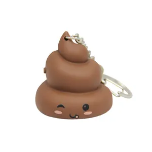 Poop hình dạng với âm thanh LED Keychain ánh sáng đồ chơi wenzhou Keychain