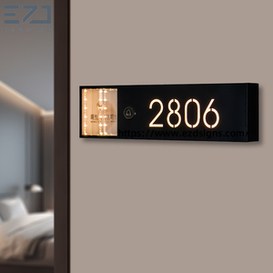 Targhetta Personalizzata per Porta Ufficio 2025, Segnaletica per Appartamenti e Strutture Ricettive, Numeri di Stanza <span class=keywords><strong>Hotel</strong></span> con Specchio Infinito - Product Image 4