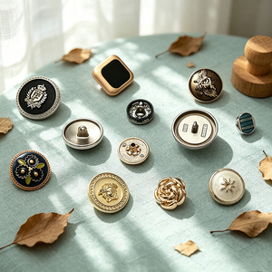 Boutons en métal personnalisés avec logo gravé, boutons à tige en forme de champignon, boutons ronds à dôme, accessoires de couture pour vêtements et habillement - Product Image 1
