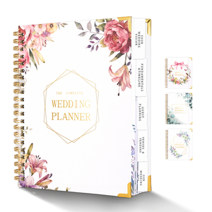 Catálogo de Cuadernos, Impresión Personalizada, Organizador Espiral con Lámina Dorada Rosa, Tapa Dura, Diario de Papel para Bodas, Agenda, Planificador - Product Image 1