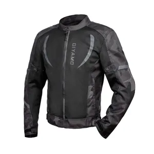 DIYAMO Summer Men's Fashion Jacket CE Certified Black Outdoor Waterproof Motorcycle Riding Suit