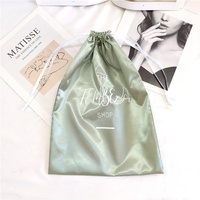 Sac en soie avec Logo personnalisé pour cheveux, cordon de serrage, Bonnet doublé, Logo, vente en gros, Double couche