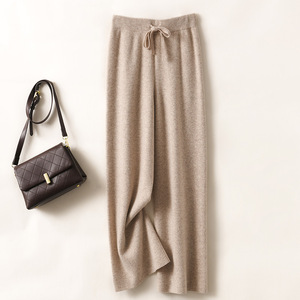 Fabricants Vente en gros 2025 Nouveau 100 Laine Rembourrée Taille élastique Anti-boulochage Taille haute Tricoté <span class=keywords><strong>Pantalon</strong></span> large Femmes 146 - Product Image 2
