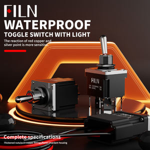 FILN 20A <span class=keywords><strong>12V</strong></span>/110V/220V Interrupteur à bascule en métal étanche avec lumière Interrupteur à bascule 3 voies <span class=keywords><strong>Automobile</strong></span> Marine IP67 Fonction marche-arrêt - Product Image 2
