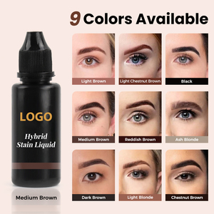 Logo personalizzato tinta ciglia hybrid sopracciglio colorante colorante kit colorante ibrido per sopracciglia macchia no henné pianta ibrida liquido sopracciglia tinta tinta