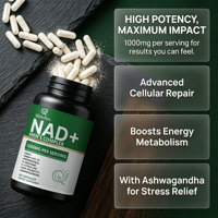 Qbioflex Vente en gros Capsules de Coenzyme NAD à Marque Privée Personnalisée Composés Naturels de NAD Nutriments Cellulaires Quotidiens Équilibrés