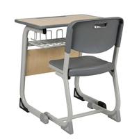Ensemble ergonomique bureau et chaise individuels avec plateau en bois – Table et chaise pour étudiant, idéal pour salle de classe, maison, bureau ou école