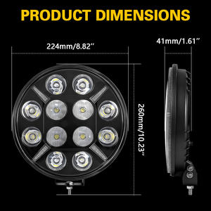 Luz de Trabajo LED Redonda de 9 Pulgadas, 120W, Amarilla, con DRL Intermitente, Resistente al Agua IP68, para Camiones, Foco para Conducción Todoterreno, para Scania - Product Image 2