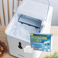 24pcs Active Clean Tablettes Machine à glace Détartrant Forme solide Tablettes de nettoyage en profondeur pour Machine à glace Nettoyage quotidien