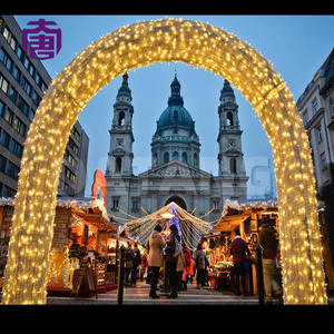 Guirlande lumineuse LED personnalisée pour intérieur, blanc chaud, style arche, pour Noël, mariages, festivals, étanche IP65, métal, pour usage extérieur - Product Image 3