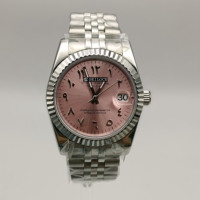 Montre de plongée personnalisée pour homme 36/39 mm, mouvement SEILOCE NH35, bracelet résistant à l'eau 5 bars, cadran analogique en cristal avec chiffres arabes