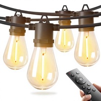 Yuntu 50FT 25 ST38 LED 2700K Yumuşak Sıcak Beyaz Dış Mekan Işık Zinciri Edison Kırılmaz Ampuller Hava Koşullarına Dayanıklı Işık Dizisi
