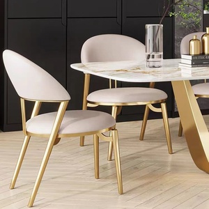 Modern Home Dining <strong>Table</strong> with <strong>Gold</strong> Stainless Steel Base Ceramic Top Rectangular Design for Luxury Home Hotel or Apartment Use - Product Image 4