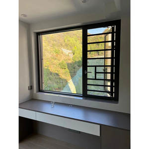 Moderno diseño americano antirrobo Interior de doble panel grandes ventanas de vidrio templado Hotel ventanas abatibles de aluminio - Product Image 5