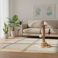 Vailge Arbre à chat classique personnalisé en bois massif, durable, avec structure d'escalade en sisal, peluche à catnip, écologique, facile à assembler