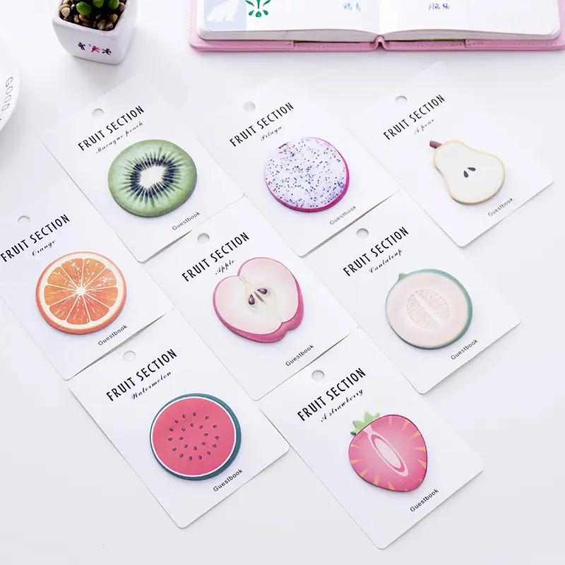 promotional items custom cute korean animal fruit shape bookmark stationery pen note book die cut memo pad sticky notes