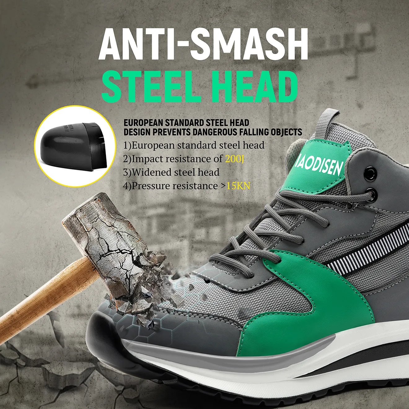 Slijtvaste, Opvouwbare Slip-Proof Smash-Proof En Lekbestendige Schoenen Voor Veiligheidsschoenen Op De Bouwplaats