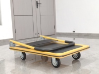 Carretilla Plegable de Gran Tamaño, Carretilla Industrial de Plataforma Plana con Ruedas Giratorias, Carretilla Manual de Carga Pesada