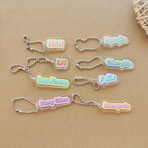 <b>Anime</b> Spot Stray Kids Le-Star New Special Name Bar <b>Keychain</b> Pendant Accessories Star Surrounding Plastic UV Printing Promotion - Product Image 1