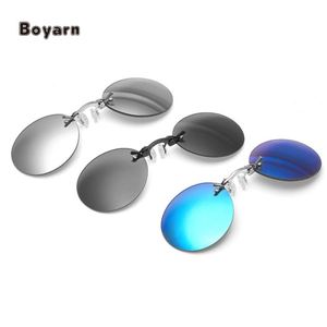 Boyarn – Mini lunettes de soleil sans monture Uv400 pour hommes, à Clip sur le nez, lentille ronde, Hacker Empire <span class=keywords><strong>Matrix</strong></span> Morpheus, Vintage - Product Image 3