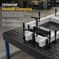 Table de soudage 3D industrielle avec surface de travail nitrurée, plateforme de serrage modulaire pour applications de soudage