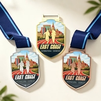 Médaille de course personnalisée en alliage de zinc, plaquée 3D, récompense pour les coureurs de marathon, triathlon, événements 3k et 5k