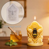 Bienenwaben-Kerzenform, Blumen-Zylinder-Silikonformen für Harz, Kerzen, Seife, Wachs, Bienenwachs, einzigartige Epoxidharz-Gießformen, Tonformen