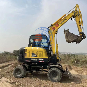 Mini excavadora de ruedas Hyundai 60w-7 original fabricada en Corea, excavadora hidráulica de ruedas usadas para construcción, marca de importación - Product Image 2